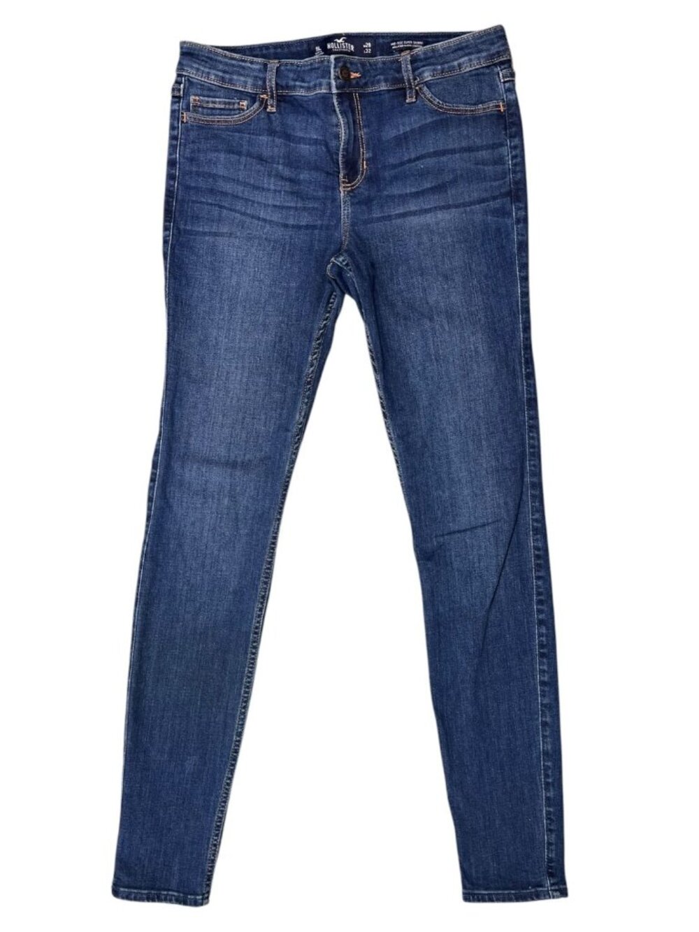 Hollister Mid Rise Super Skinny Jeans Dark Wash Denim Size 9L W29 L32 Long